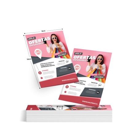 Flyers publicitarios 9 x 14 cms